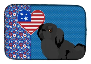 Black Pekingese USA American Dish Drying Mat Absorbent Dish Drying Mat Pad for Kitchen Counter Dish Drainer Mat for Countertop, Black Pekingese USA American Dish Drying Mat Absorbent Dish Drying Mat Pad for Kitchen Counter Dish Drainer Mat for Countertop,