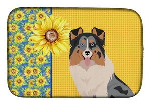 Summer Sunflowers Blue Merle Sheltie Dish Drying Mat Absorbent Dish Drying Mat Pad for Kitchen Counter Dish Drainer Mat for Coun Summer Sunflowers Blue Merle Sheltie Dish Drying Mat Absorbent Dish Drying Mat Pad for Kitchen Counter Dish Drainer Mat for Coun