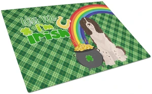 Liver English Springer Spaniel St. Patrick's Day Glass Cutting Board Decorative Tempered Glass Kitchen Cutting and Serving Board Liver English Springer Spaniel St. Patrick's Day Glass Cutting Board Decorative Tempered Glass Kitchen Cutting and Serving Board