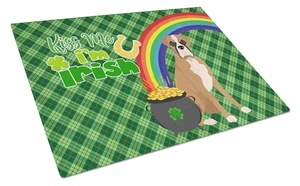 Natural Eared Fawn Boxer St. Patrick's Day Glass Cutting Board Decorative Tempered Glass Kitchen Cutting and Serving Board Large Natural Eared Fawn Boxer St. Patrick's Day Glass Cutting Board Decorative Tempered Glass Kitchen Cutting and Serving Board Large