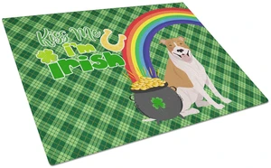 Red and White Pit Bull Terrier St. Patrick's Day Glass Cutting Board Decorative Tempered Glass Kitchen Cutting and Serving Board Red and White Pit Bull Terrier St. Patrick's Day Glass Cutting Board Decorative Tempered Glass Kitchen Cutting and Serving Board