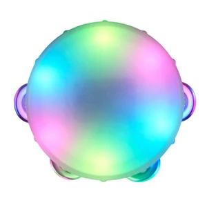 5 Inches Light Up Mini Multicolored Round Tambourine 5 Inches Light Up Mini Multicolored Round Tambourine