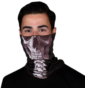 Stretchable Black Skeleton Face Wrap Neck Gaiter by Blinkee Stretchable Black Skeleton Face Wrap Neck Gaiter by Blinkee