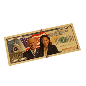 blinkee Joe Bidden Kamala Harris Tandem 24k Gold Plated Bill Collectible Banknotes for Decoration blinkee Joe Bidden Kamala Harris Tandem 24k Gold Plated Bill Collectible Banknotes for Decoration