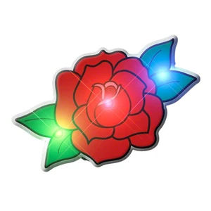 Red Rose Flashing Body Light Lapel Pins Red Rose Flashing Body Light Lapel Pins
