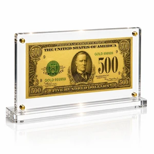 500 Dollar Gold Foil Bill with Acrylic Display Stand 500 Dollar Gold Foil Bill with Acrylic Display Stand