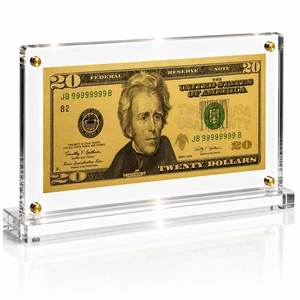 20 Dollar Gold Foil Bill with Acrylic Display Stand 20 Dollar Gold Foil Bill with Acrylic Display Stand