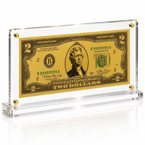 2 Dollar Gold Foil Bill with Acrylic Display Stand 2 Dollar Gold Foil Bill with Acrylic Display Stand
