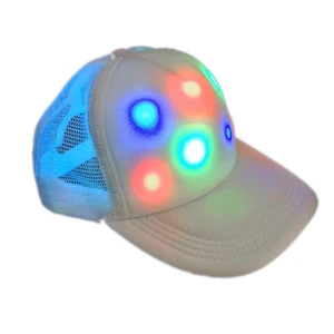 Unisex Multicolor LED Tucker White Baseball Cap Unisex Multicolor LED Tucker White Baseball Cap