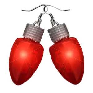 Flashing Christmas Bulb Earrings Red Flashing Christmas Bulb Earrings Red