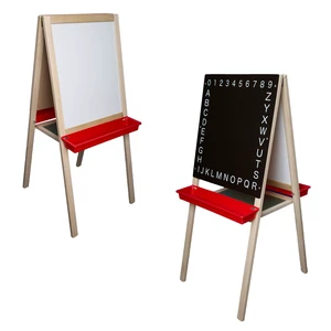 Crestline Products Natural Wood Child's Magnetic Easel (White Magnetic Dry Erase & Black Chalkboard) 44" H x 19" W Crestline Products Natural Wood Child's Magnetic Easel (White Magnetic Dry Erase & Black Chalkboard) 44" H x 19" W