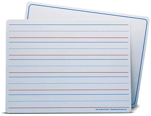 Flipside Products Magnetic Dry Erase Learning Mat, TwoSided Red & Blue Ruled/Plain, 9" x 12", Pack of 24 Flipside Products Magnetic Dry Erase Learning Mat, TwoSided Red & Blue Ruled/Plain, 9" x 12", Pack of 24