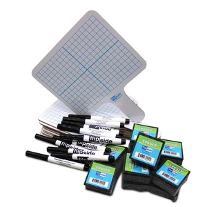 Flipside Products Double Sided Rectangular Graph Dry Erase Answer Paddles w/Black Dry Erase Marker and Erasers, Auction Handheld Flipside Products Double Sided Rectangular Graph Dry Erase Answer Paddles w/Black Dry Erase Marker and Erasers, Auction Handheld