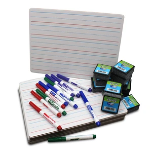 TwoSided Dry Erase Boards, Red & Blue Ruled/Plain, Class Pack 12 TwoSided Dry Erase Boards, Red & Blue Ruled/Plain, Class Pack 12