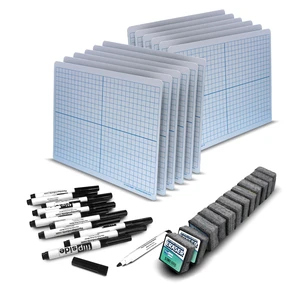 9" X 12" Xy Axis Learning Mat + Black Marker + Student Eraser Class Pack 36 Pcs 9" X 12" Xy Axis Learning Mat + Black Marker + Student Eraser Class Pack 36 Pcs