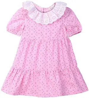 Beebay Frill Collar Printed Dress Pink - 3 Years Beebay Frill Collar Printed Dress Pink - 3 Years