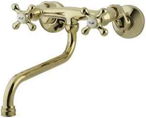 WALL MOUNT 10 DOWN SPOUT POT FILLER-Polished Brass Finish