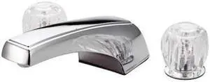 TWIN ACRYLIC HANDLE ROMAN TUB FILLER, CHROME-Chrome Finish