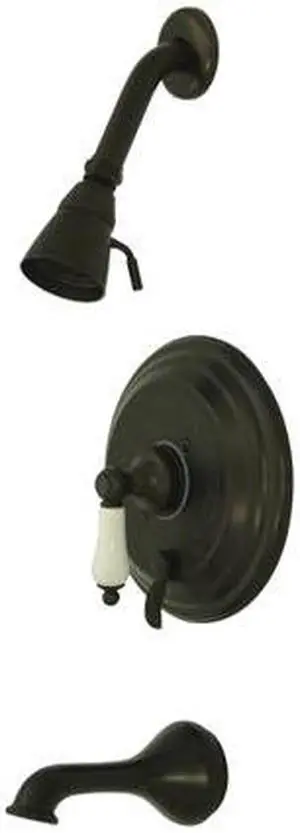 RESTORATION TUB/SHOWER FAUCET W/PORCELAIN LEVER HANDLE-Oil Rubbed Bronze Finish