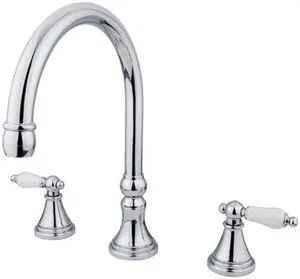 Kingston Brass KS2341PL 8 Inch -18 Inch Widespread Roman Tub Filler - Polished Chrome