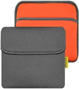 Amzer 8 inch Reversible Neoprene Horizontal Sleeve with Pocket - Slate Grey/ Burnt Orange