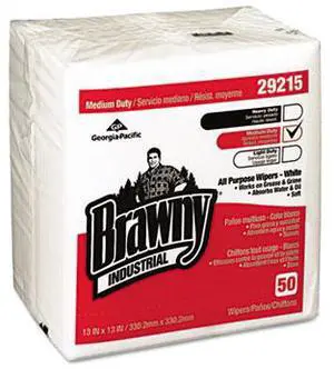 Brawny Medium Duty Airlaid 1/4-Fold Wipers 13 x 13 50/Pack 16/Carton 29215