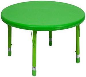 45'' Round Green Plastic Height Adjustable Activity Table