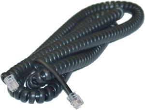 Cable Wholesale Headset to Phone Cord (Voice), RJ22, 4P / 4C, Black, Coil, Reverse, 25 foot
