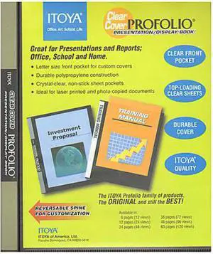 Itoya Clear Cover Portfolio Presentation Books - 60 Pages - 120 Views