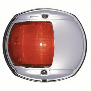 Perko LED Side Light - Red - 12V - Chrome Plated Housing