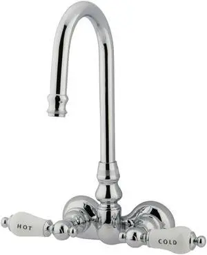 Kingston Brass Cc74T1 Hi-Rise Spout Clawfoot Tub Filler - Polished Chrome Finish