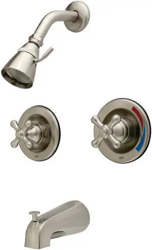 Kingston Brass KB668AX Tub and Shower , Faucet, Satin Nickel