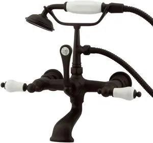 Kingston Brass CC553T5 Wall Mount Clawfoot Tub Filler with Hand Shower