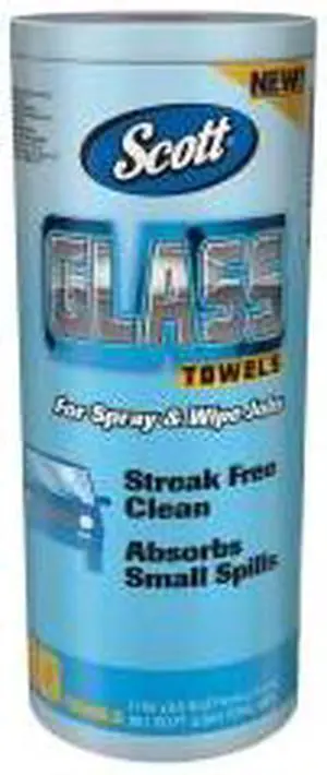 Scott Glass Towels 1-Ply 8.6" x 11" Blue 90 Sheets/Roll 12 Rolls/Carton 32896