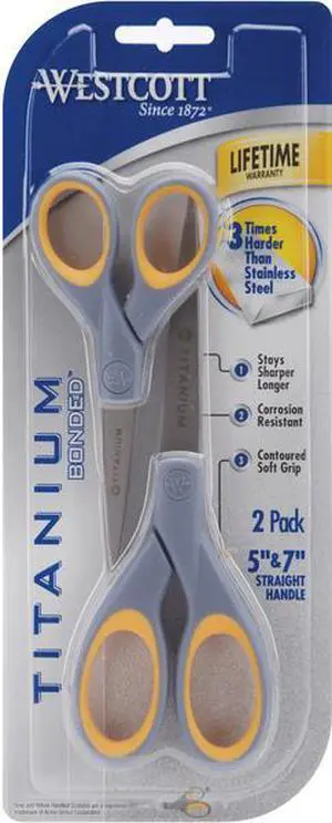 Westcott Titanium Bonded Scissors Set 5" and 7" Long 2/Pack 13824