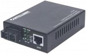 Intellinet Gigabit Ethernet Single-Mode Media Converter, 10/100/1000Base-T to 1000Base-LX (SC) Single-Mode, Wavelength 1310 nm, 20 km (12.4 mi)