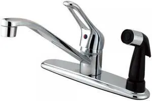 Single Handle Kitchen Faucet With Black Sprayer