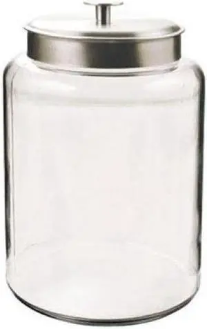 2.5 Gallon Montana Jar with Brushed Aluminum Metal Cover. Clear 95507