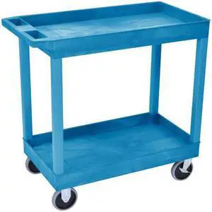Luxor EC11HD-BU 2 Tub Shelves Multipurpose Storage Utility Cart - Blue