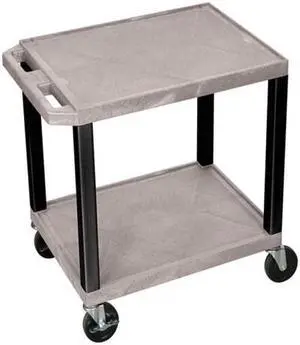 Luxor WT26GYE-B Tuffy Gray 2 Shelf AV Cart