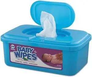 Baby Wipes Tub, White, 80/Tub, 12/Carton RPBWU-80