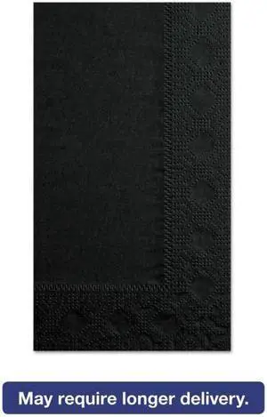 Dinner Napkins, Paper, 1/8 Fold, Two-Ply, 15" x 17", Black