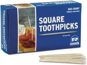 Square Wood Toothpicks 2 3/4" Natural 800/Box 24 Boxes/Carton