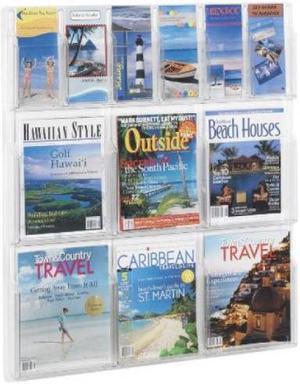 Safco Products 5606CL Reveal Literature Display, 6 Magazine and 6 Pamphlet, Clear