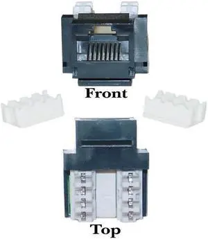Cable Wholesale Cat 5e Keystone Jack, RJ45 Female to 110 Punch Down - Black