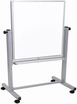 Luxor L270 Mobile Magnetic Whiteboard - 24" x 36" - White Surface, Satin Aluminum Frame