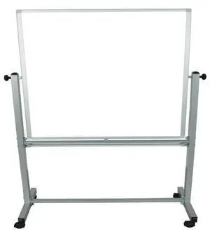 Luxor MB3040WW Mobile Magnetic Whiteboard - 36" x 68" - White Surface, Satin Aluminum Frame