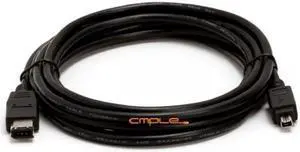 Cmple - IEEE-1394 FireWire iLink DV Cable 6P-4P M/M -10ft (BLACK)