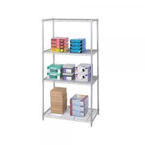 Safco 5288GR Industrial Wire Shelving - Four-Shelf - 36w x 24d x 72h - Metallic Gray