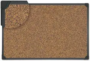Universal Tech Cork Board, 24 X 18, Cork, Black Frame 43021